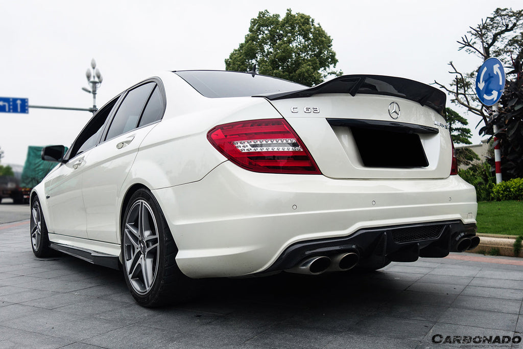 2012-2014 Mercedes Benz W204 C63 AMG Sedan VS Style Carbon Fiber Rear Lip