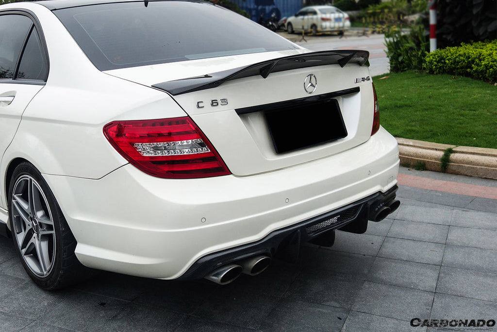 2012-2014 Mercedes Benz W204 C63 AMG Sedan VS Style Carbon Fiber Rear Lip
