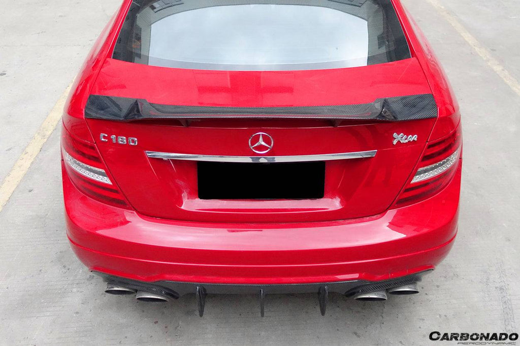 Mercedes Benz W204 C Class/ C63 AMG Coupe RT Style Carbon Fiber Trunk Spoiler - Carbonado Aero