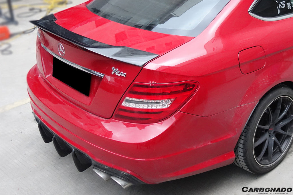 Mercedes Benz W204 C Class/ C63 AMG Coupe RT Style Carbon Fiber Trunk Spoiler - Carbonado Aero