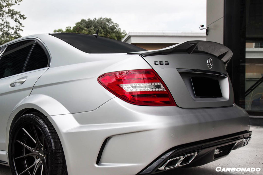 2008-2014 Mercedes Benz W204 C Class C63 AMG Sedan RT Style Carbon Fiber Trunk Spoiler