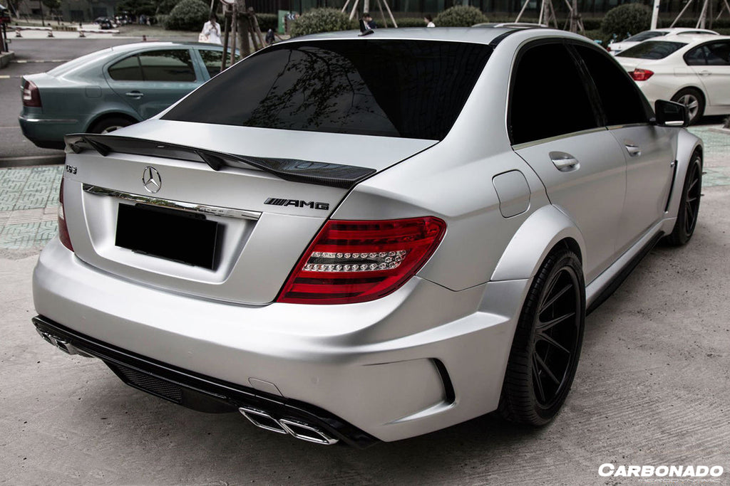 2008-2014 Mercedes Benz W204 C Class C63 AMG Sedan RT Style Carbon Fiber Trunk Spoiler