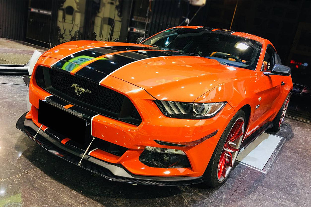 2015-2017 Ford Mustang APR Style Carbon Fiber Front Lip Underboard - Carbonado