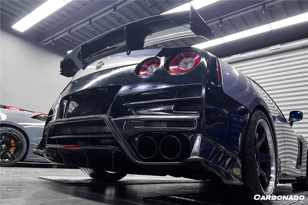 2008-2022 Nissan GTR R35 CBA & DBA & EBA TS Style Rear Bumper with Diffuser Undertray & Fins