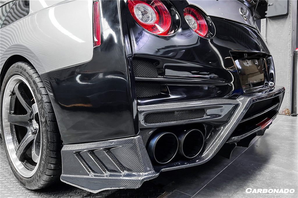 2008-2022 Nissan GTR R35 CBA & DBA & EBA TS Style Rear Bumper with Diffuser Undertray & Fins