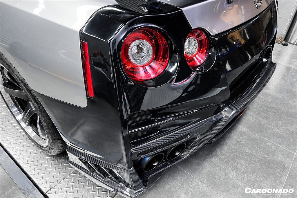 2008-2022 Nissan GTR R35 CBA & DBA & EBA TS Style Rear Bumper with Diffuser Undertray & Fins