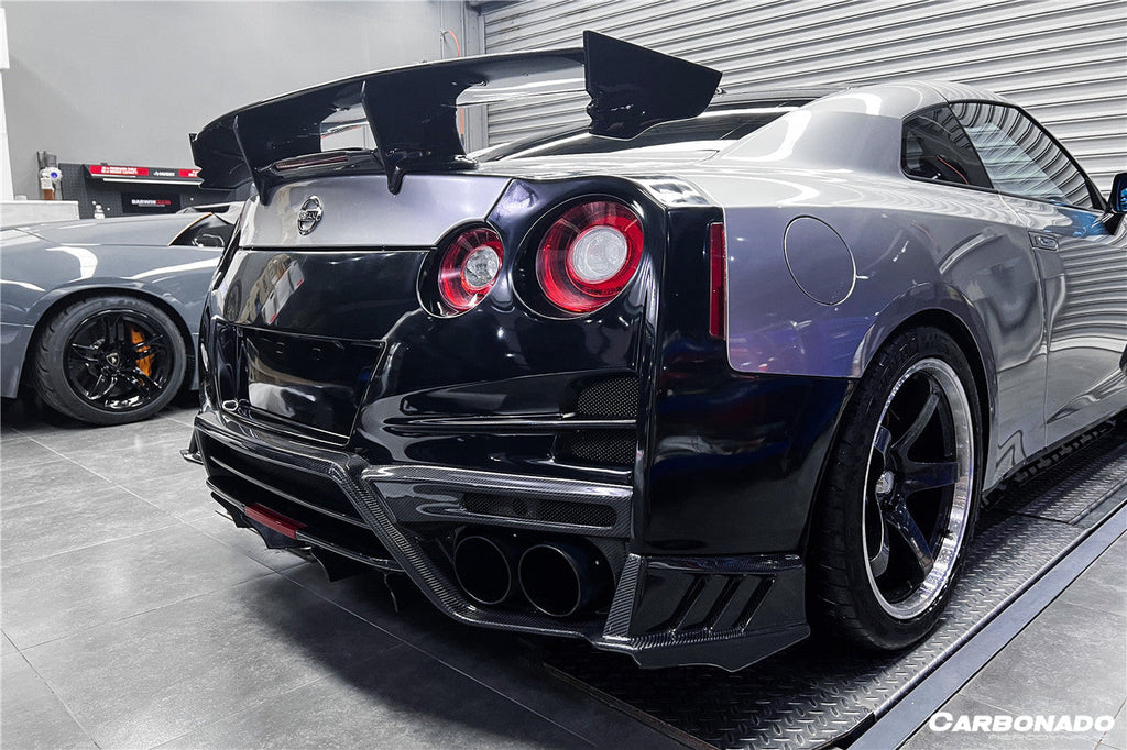 2008-2022 Nissan GTR R35 CBA & DBA & EBA TS Style Rear Bumper with Diffuser Undertray & Fins