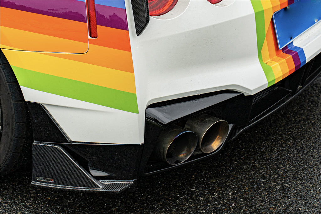 2023-2025 Nissan GTR R35 VS Style Carbon Fiber Rear Bumper Corner Splitter Lip caps