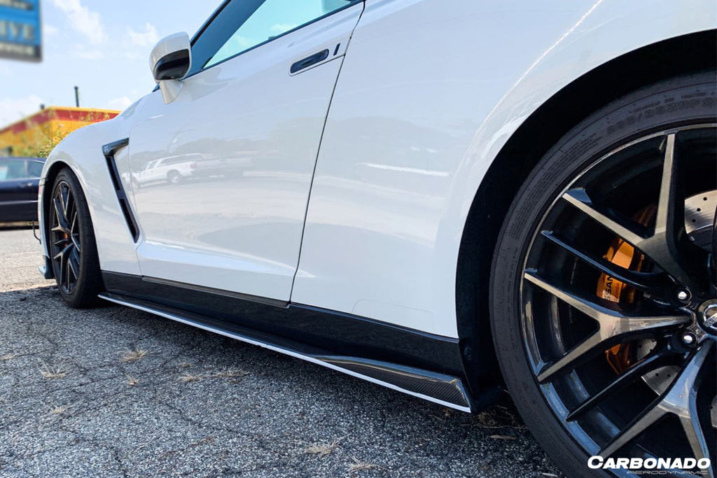 2008-2022 Nissan GTR R35 CBA DBA VA-II Style Carbon Fiber Side Skirts Under Board