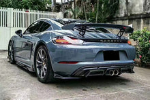 Load image into Gallery viewer, 2017-2025 Porsche 718 Cayman &amp; Boxster AM Style Carbon Fiber Rear Lip with Caps