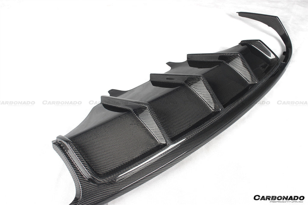 2014-2017 Porshe Macan GTS & Turbo & S ATS Style Carbon Fiber Rear Diffuser with Winglets