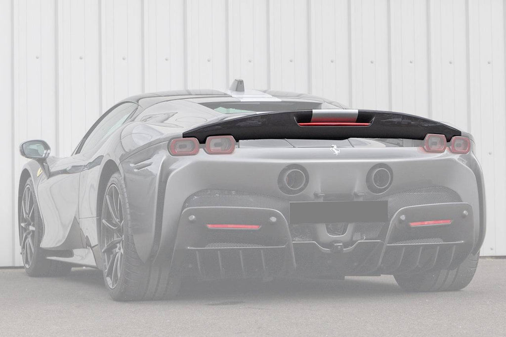 2020-UP Ferrari SF90 Stradale AV Style Carbon Fiber Trunk Spoiler - Carbonado