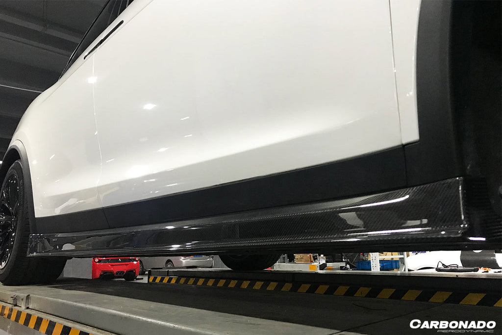 2016-2021 Tesla Model X SUV RZS Style Carbon Fiber Side Skirts