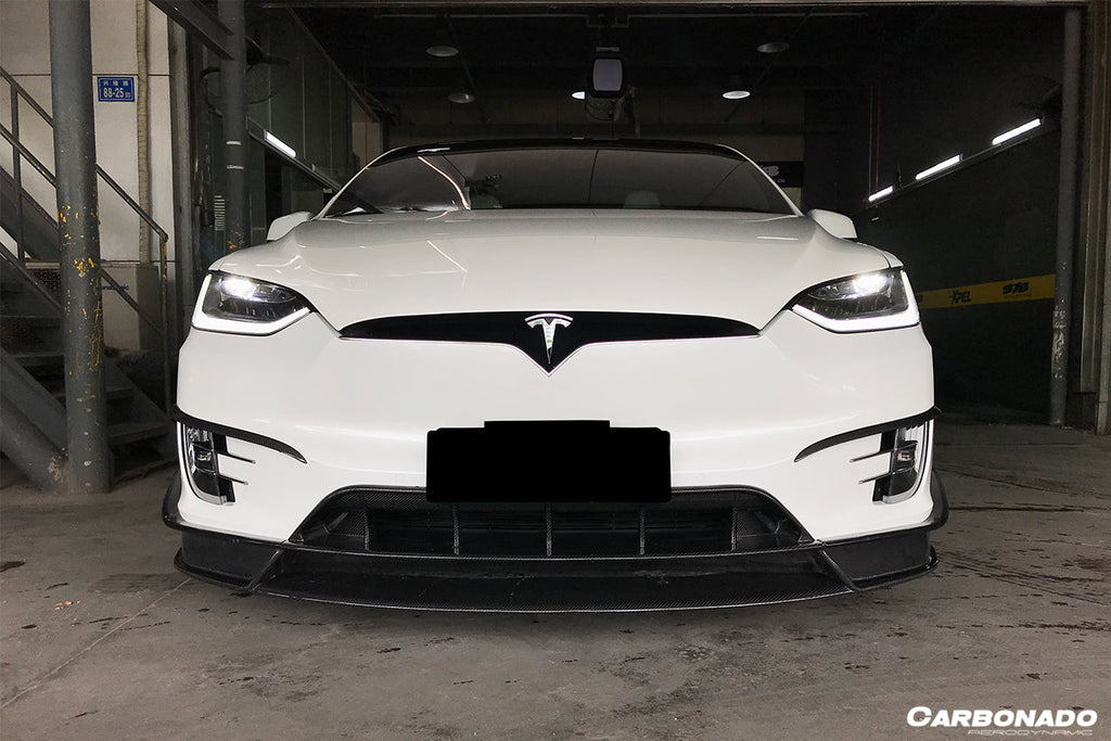 2016-2021 Tesla Model X SUV RZS Style Carbon Fiber Front Canards