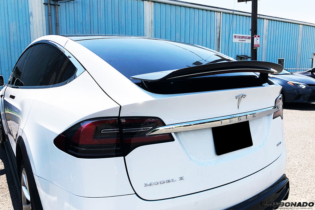 2016-2021 Tesla Model X SUV RZS Style Carbon Fiber Trunk Spoiler