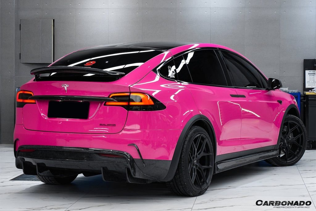 2016-2021 Tesla Model X SUV RZS Style Carbon Fiber Rear Bumper Canards
