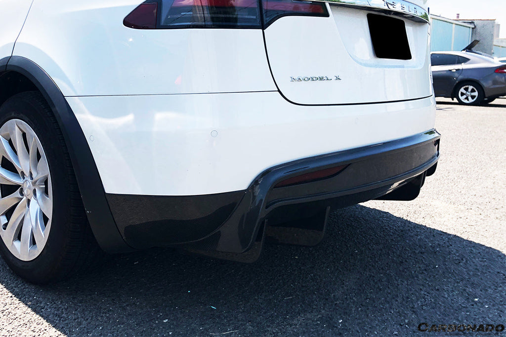 2016-2018 Tesla Model X SUV RZS Style Carbon Fiber Rear Diffuser