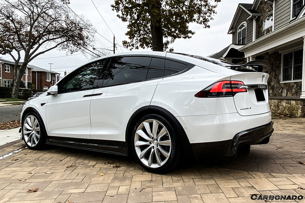 2016-2021 Tesla Model X SUV RZS Style Carbon Fiber Side Skirts