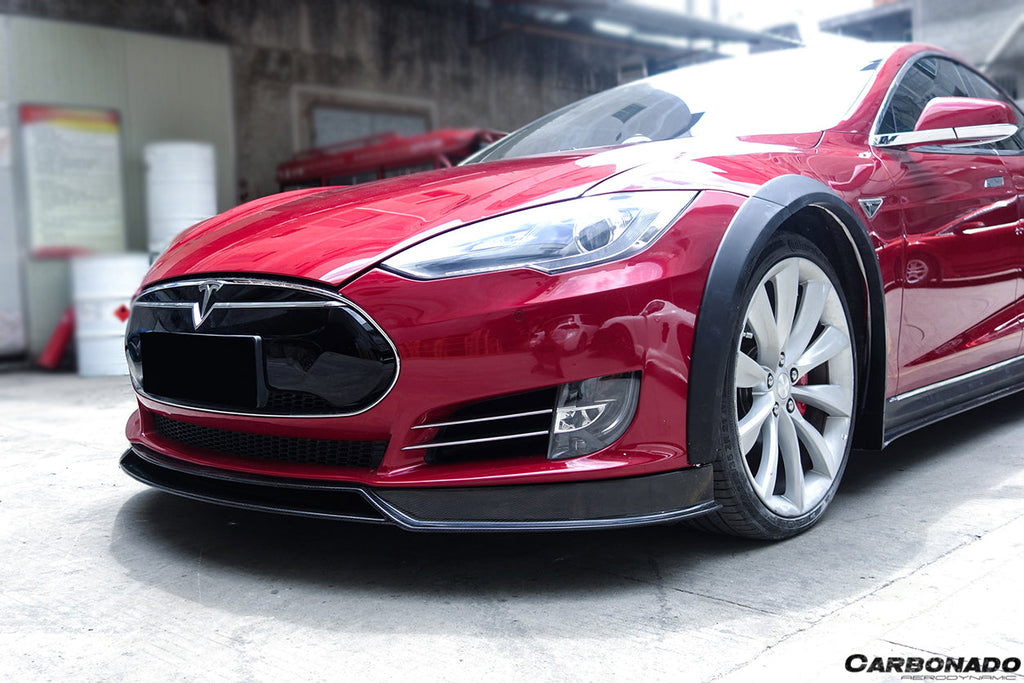 2012-2015 Tesla S Pre-facelift RS Style Carbon Fiber Front Lip With Undertray