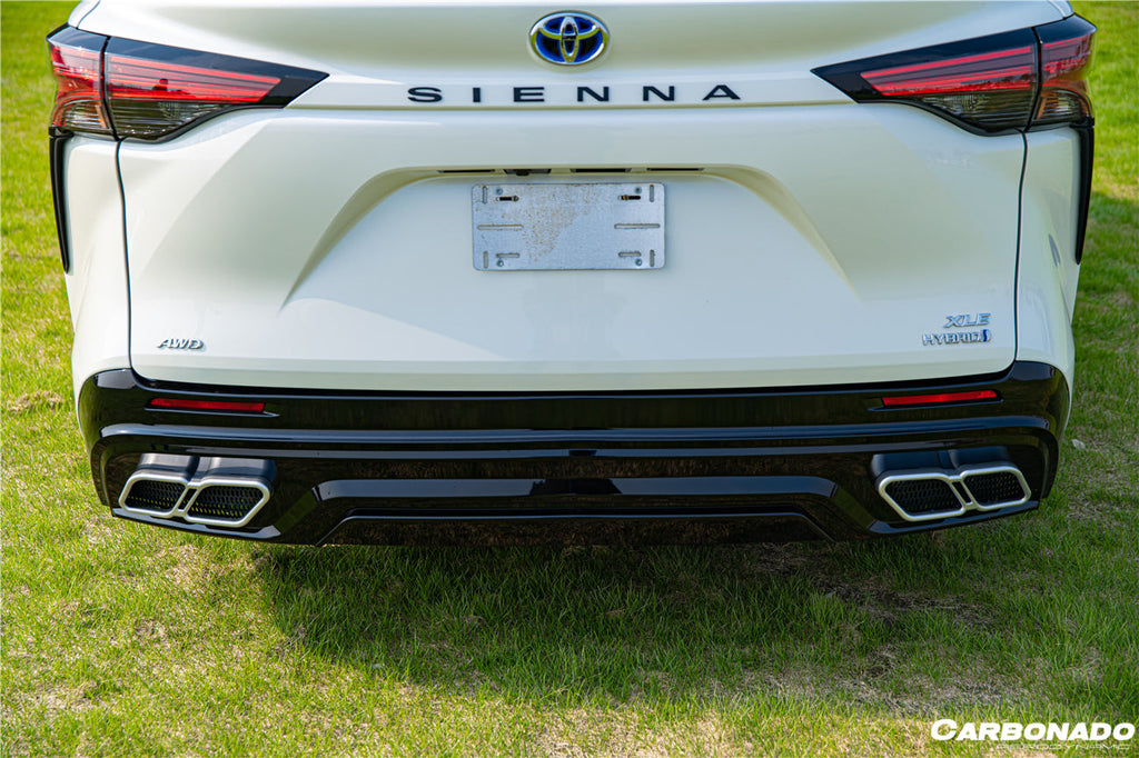 2021-UP Toyota Sienna Thunder Style PP Rear Diffuser with Tips