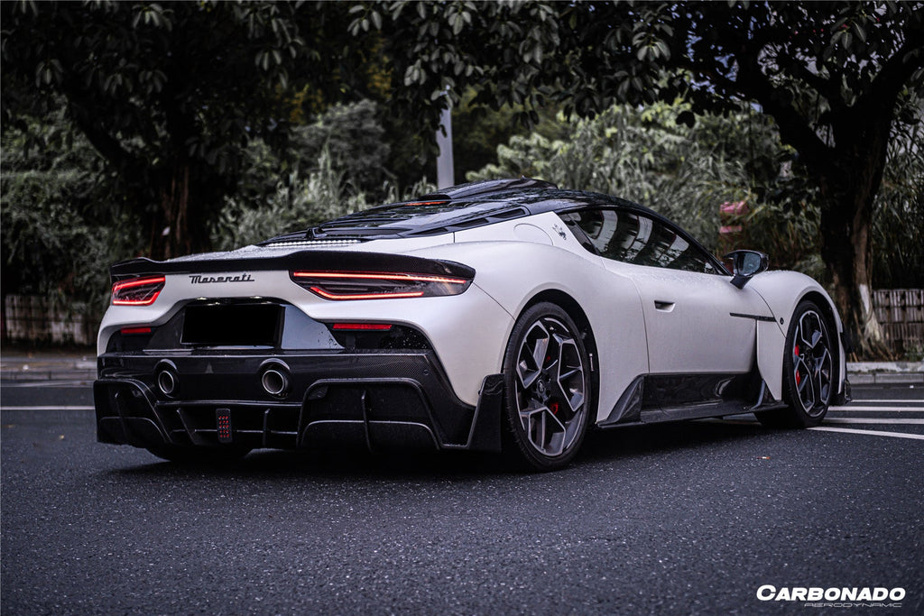 2020-2024 Maserati MC20 MSY Style DRY Carbon Fiber Rear Diffuser with Brake Light