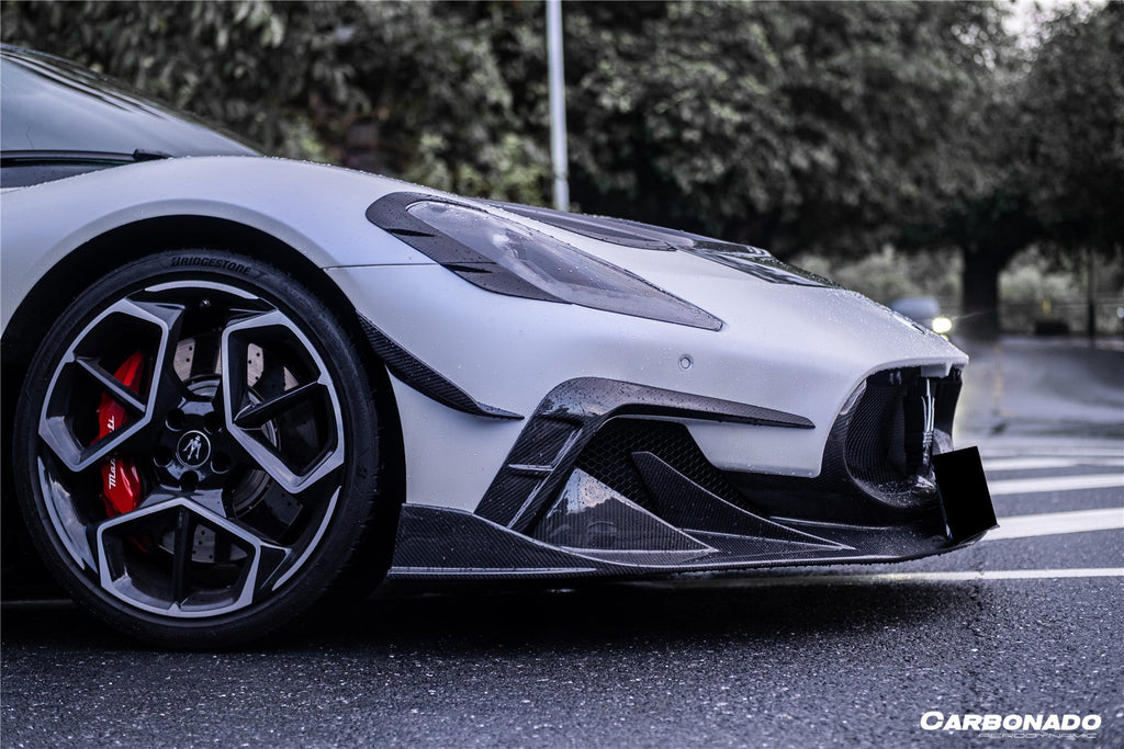 2020-2024 Maserati MC20 MSY Style DRY Carbon Fiber Front Bumper Canards