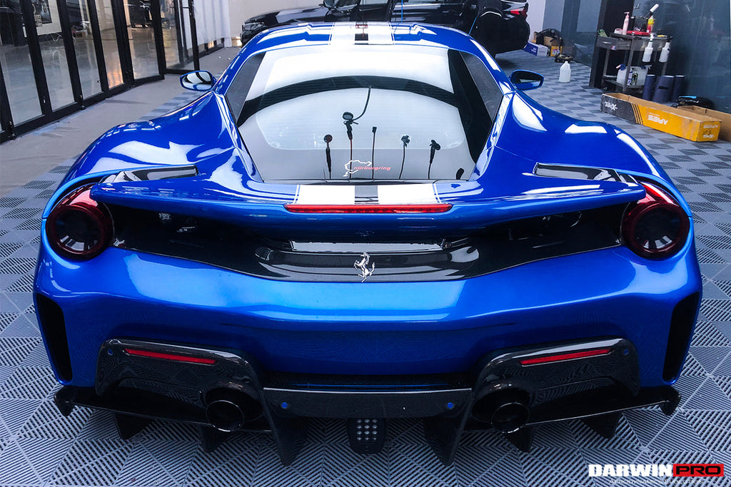 2015-2020 Ferrari 488 Spider Pista Style Rear Bumper & Wing