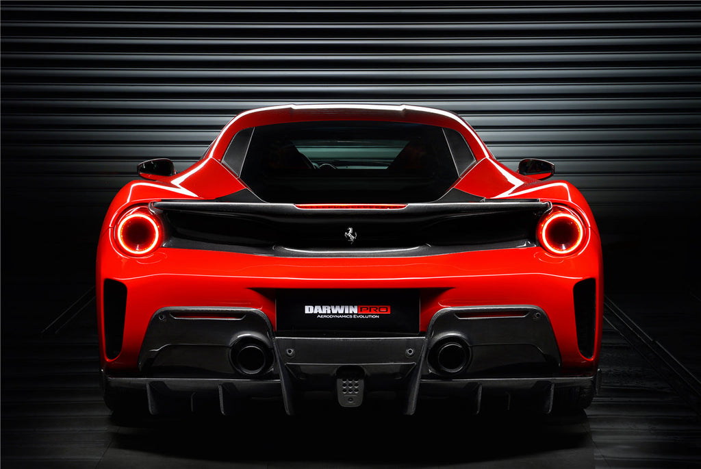 2015-2020 Ferrari 488 GTB Pista Style Rear Bumper & Wing
