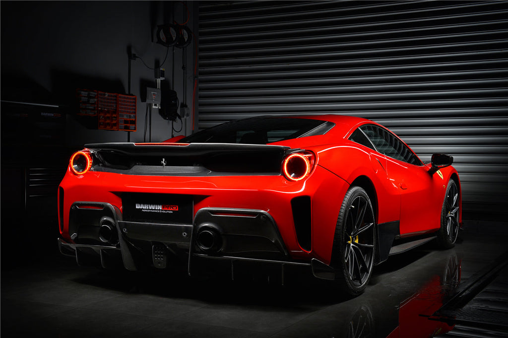 2015-2020 Ferrari 488 GTB Pista Style Rear Bumper & Wing