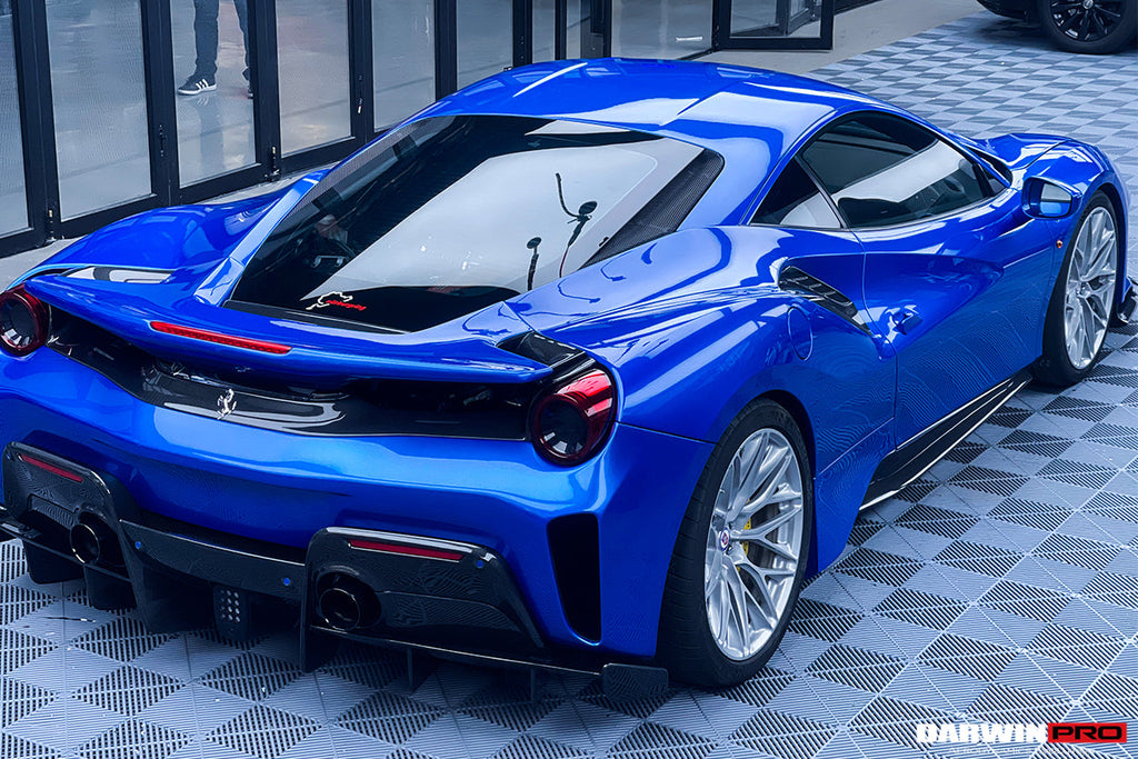 2015-2020 Ferrari 488 GTB Pista Style Rear Bumper & Wing