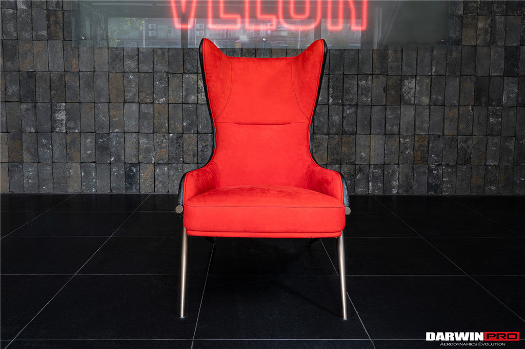 DARWINPRO CARBON FIBER CAYENNE RED SUEDE LOUNGE CHAIR