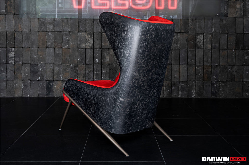 DARWINPRO CARBON FIBER CAYENNE RED SUEDE LOUNGE CHAIR