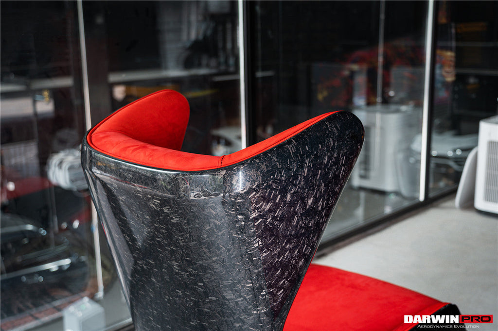 DARWINPRO CARBON FIBER CAYENNE RED SUEDE LOUNGE CHAIR