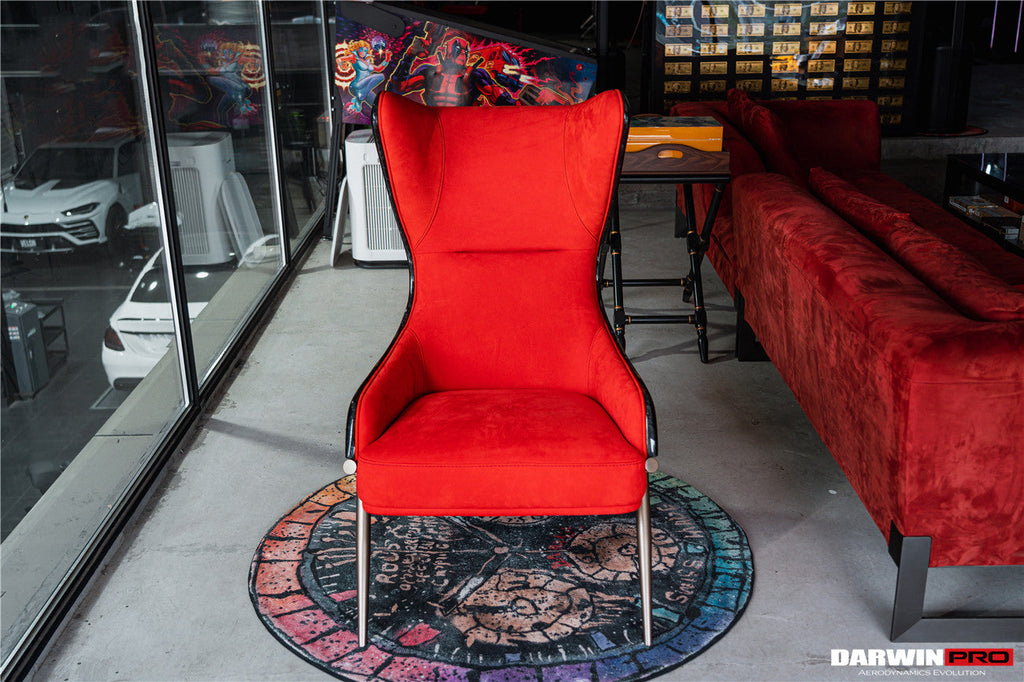 DARWINPRO CARBON FIBER CAYENNE RED SUEDE LOUNGE CHAIR