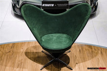 Load image into Gallery viewer, DARWINPRO CARBON FIBER HEART-SHAPED BRITISH GREEN SUEDE LOUNGE CHAIR