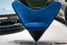 Load image into Gallery viewer, DARWINPRO CARBON FIBER HEART-SHAPED MARINE BLUE SUEDE LOUNGE CHAIR