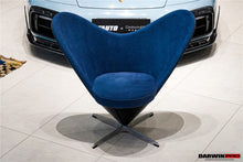 Load image into Gallery viewer, DARWINPRO CARBON FIBER HEART-SHAPED MARINE BLUE SUEDE LOUNGE CHAIR