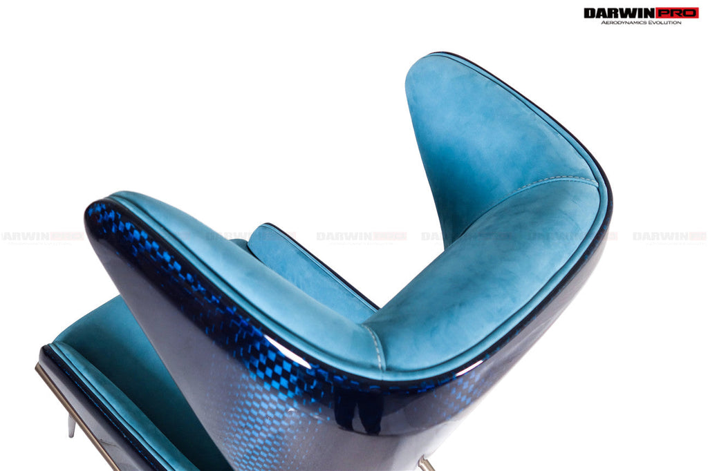 DARWINPRO CARBON FIBER LUNAR BLUE SUEDE LOUNGE CHAIR