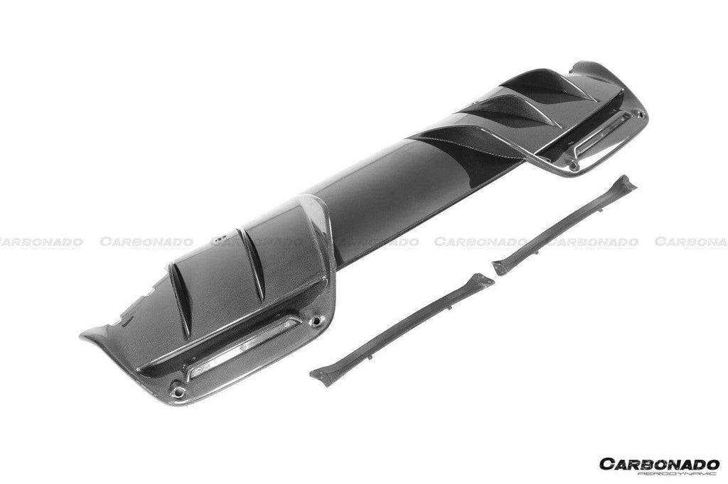 2022-UP Ferrari 296 GTB OE Style Carbon Fiber Rear Bumper With Diffuser - Carbonado Aero