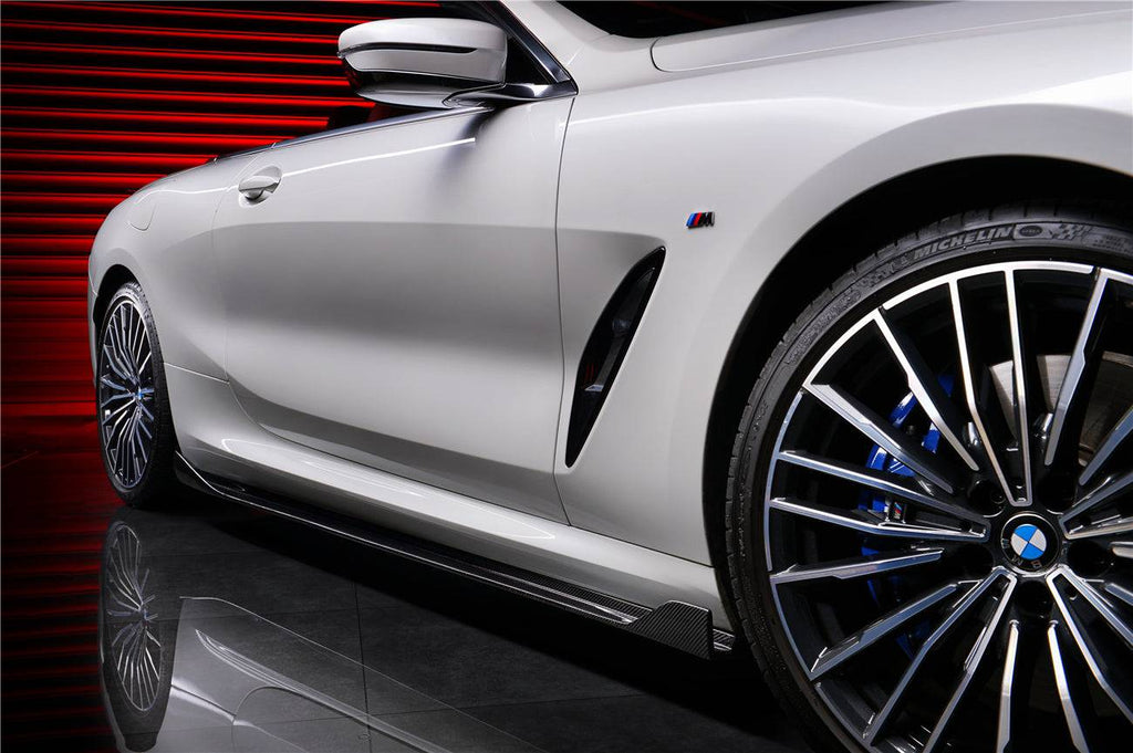 2018-2022 BMW 8 Series G14 Convertible/G15 Coupe IMP Style Carbon Fiber Side Skirts (Add On) - Carbonado