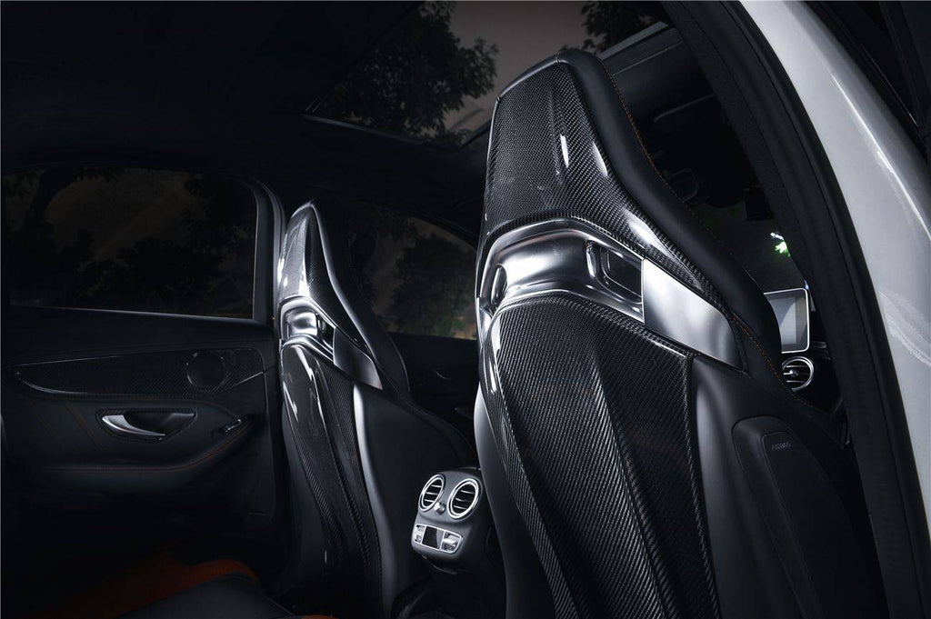 2015-2021 Mercedes Benz C63 & CLA45 & A45 AMG Sedan Carbon Fiber Seat-back Cover - Carbonado