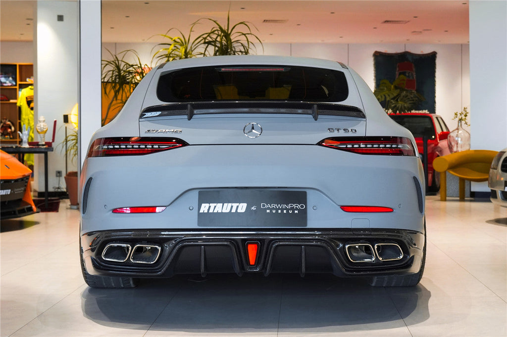 DarwinPRO 2019-2024 Mercedes Benz AMG GT50 GT53 GT43 4Door Coupe X290 IMP Performance Rear Diffuser With Reflector Panels & Exhaust tips