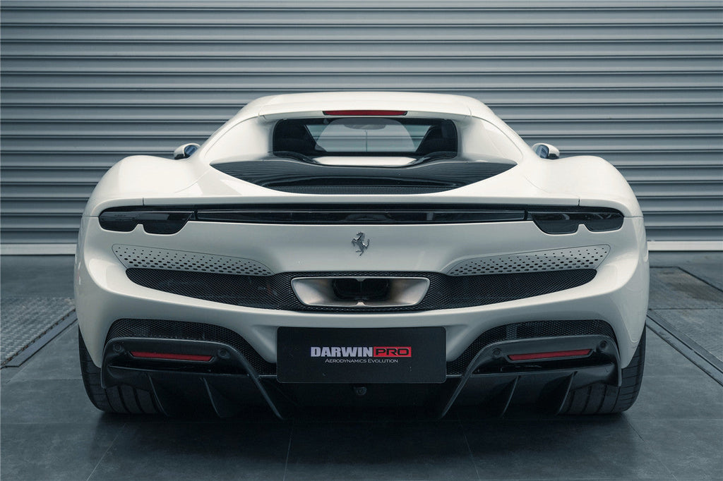 2022-UP Ferrari 296 GTB & GTS (Type F171) OE Style Carbon Fiber Rear Bumper w/ Diffuser - DarwinPRO Aerodynamics