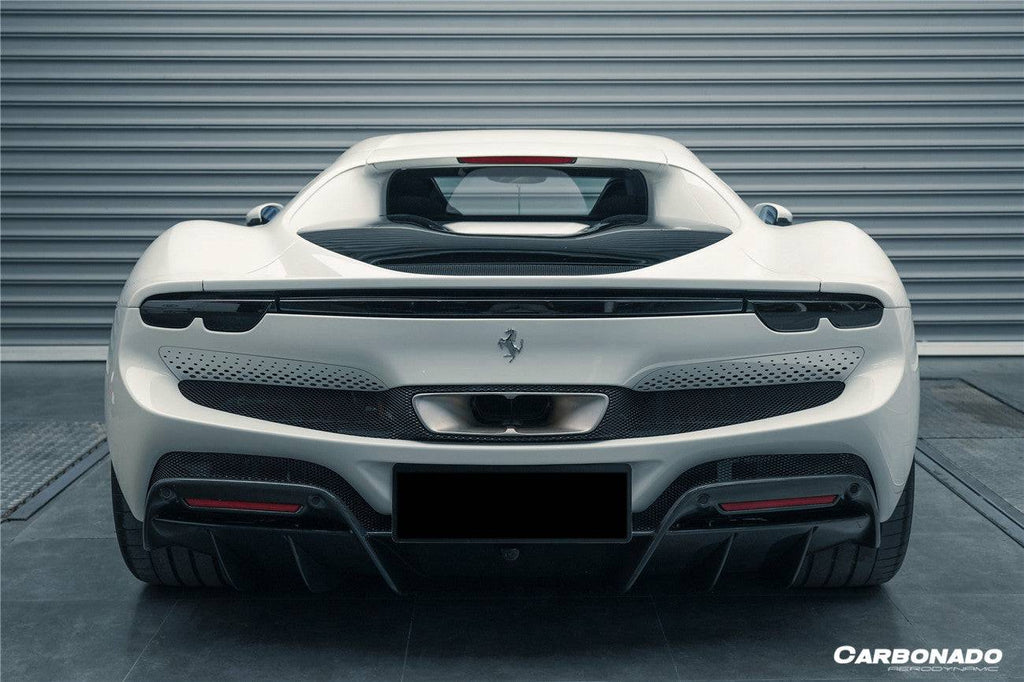 2022-UP Ferrari 296 GTB OE Style Carbon Fiber Rear Diffuser - Carbonado