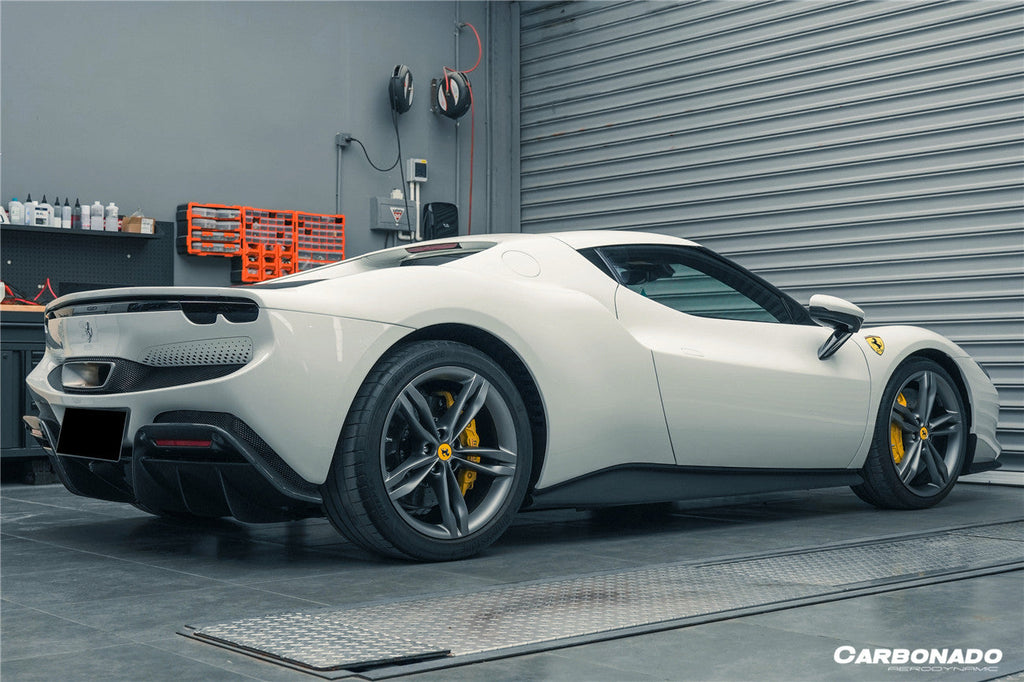 2022-UP Ferrari 296 GTB OE Style Carbon Fiber Rear Diffuser - Carbonado