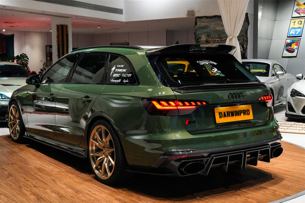 DarwinPRO 2020-2025 Audi S4 Avant B9.5 BKSS Style Carbon Fiber Rear Diffuser with exhasut tips