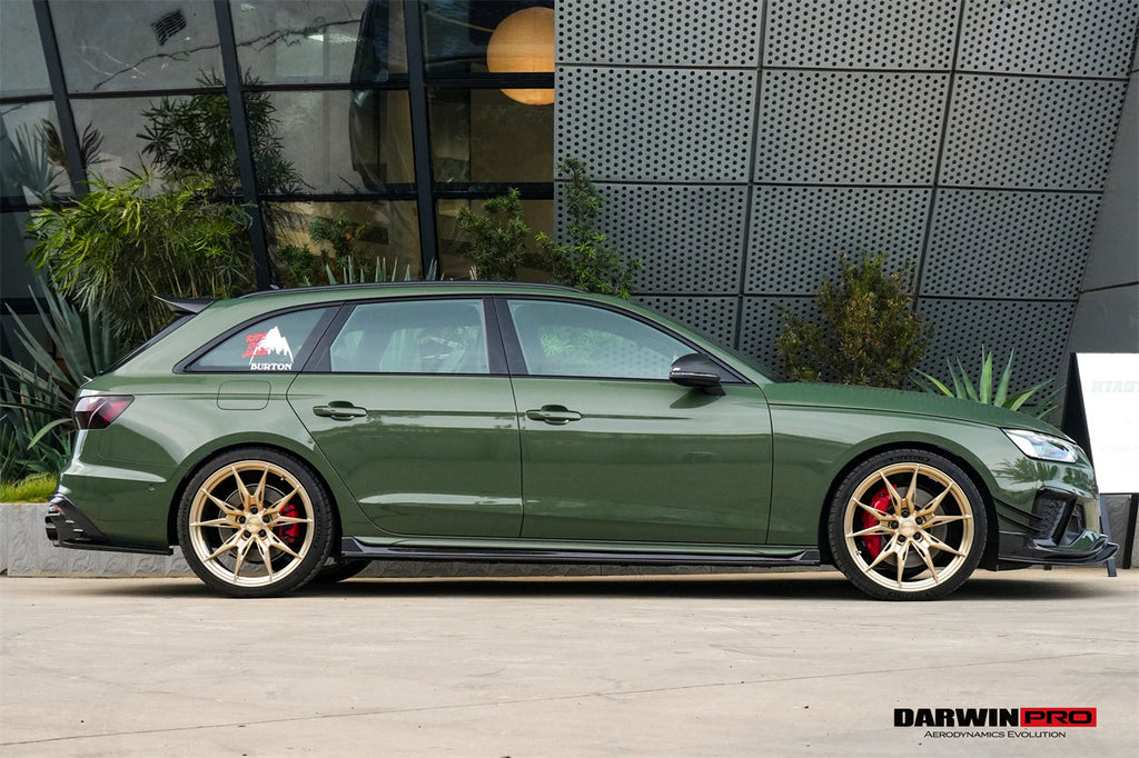 DarwinPRO 2020-2025 Audi S4 Avant B9.5 BKSS Style Carbon Fiber  Add On Side skirts Under Board