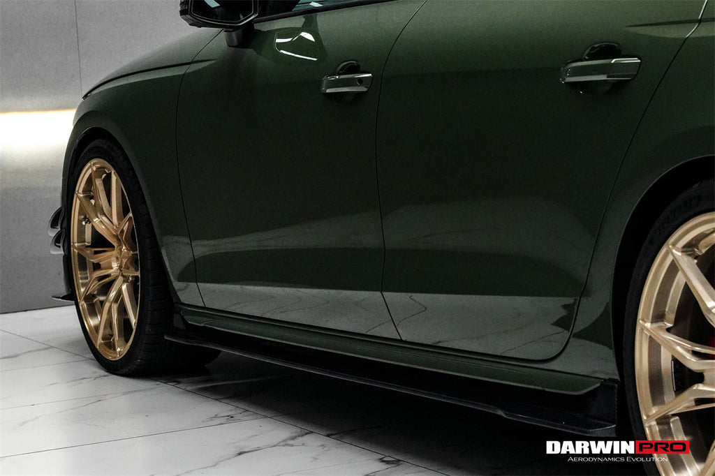DarwinPRO 2020-2025 Audi S4 Avant B9.5 BKSS Style Carbon Fiber  Add On Side skirts Under Board