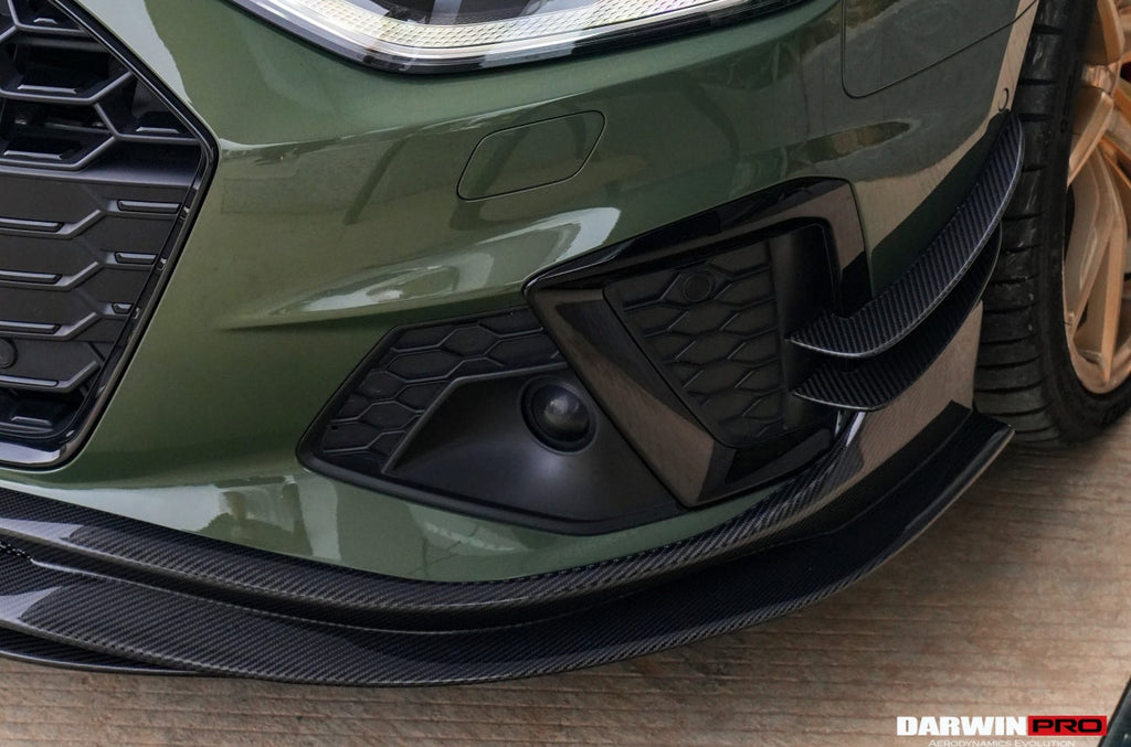 DarwinPRO 2020-2025 Audi S4 Avant B9.5 BKSS Style Carbon Fiber Front Bumper Canards