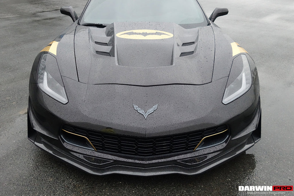 DarwinPRO 2013-2019 Corvette C7 Z51 Z06 Grandsport Carbon Fiber Front Lip (No Winglets)